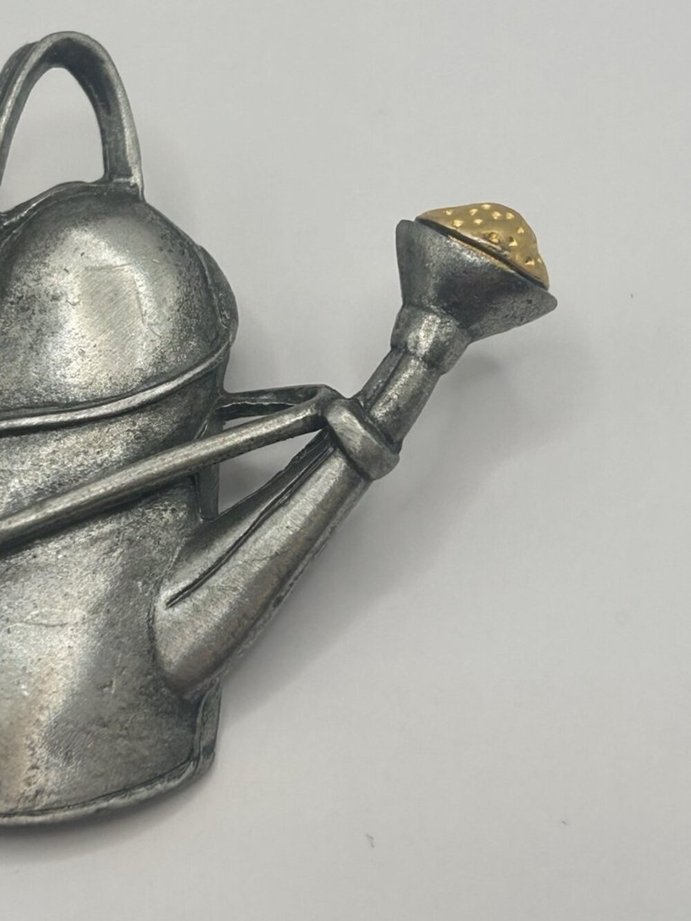 Marjolein Basin Silvertone Watering Can Brooch Goldtone Pencil & Paintbrush Gift - Picture 2 of 9